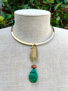 Malachite Necklace & Earring Set