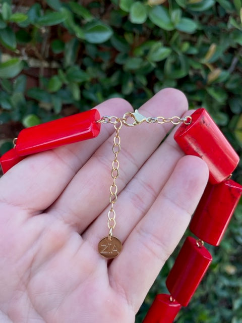 Red Jasper & Gaspeite Necklace