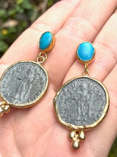 Roman Coin Earrings