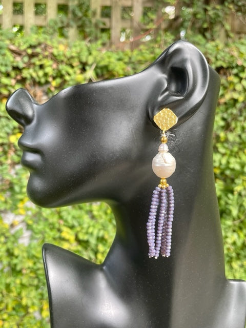 Baroque Pearl Tassel Earrings