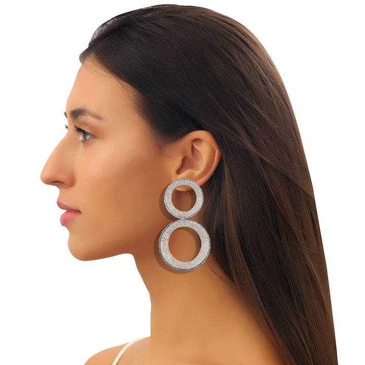 Geometric Pavée Earrings