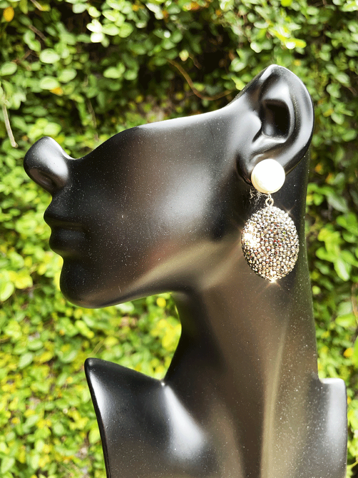 Marcasite & Coin Pearl Earrings