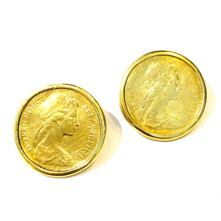 Antique Coin Stud Earrings