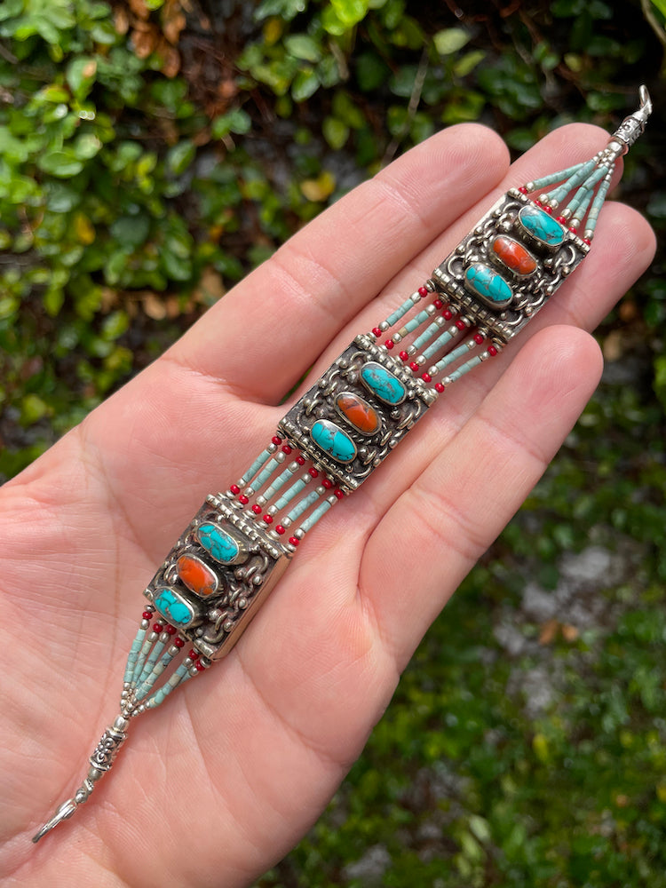 Tibetan Beaded Turquoise Bracelet
