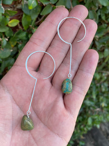 Crescent Earrings with Turquoise