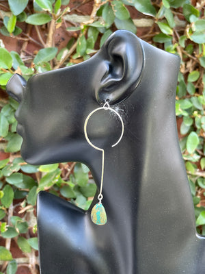 Crescent Earrings with Turquoise