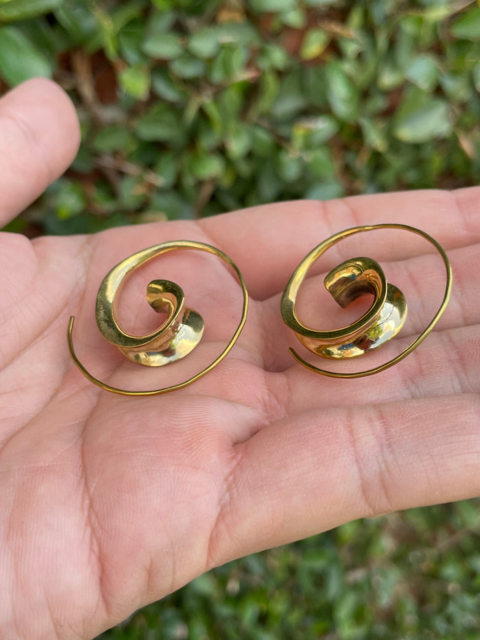 Curled Spiral Hoop Earrings