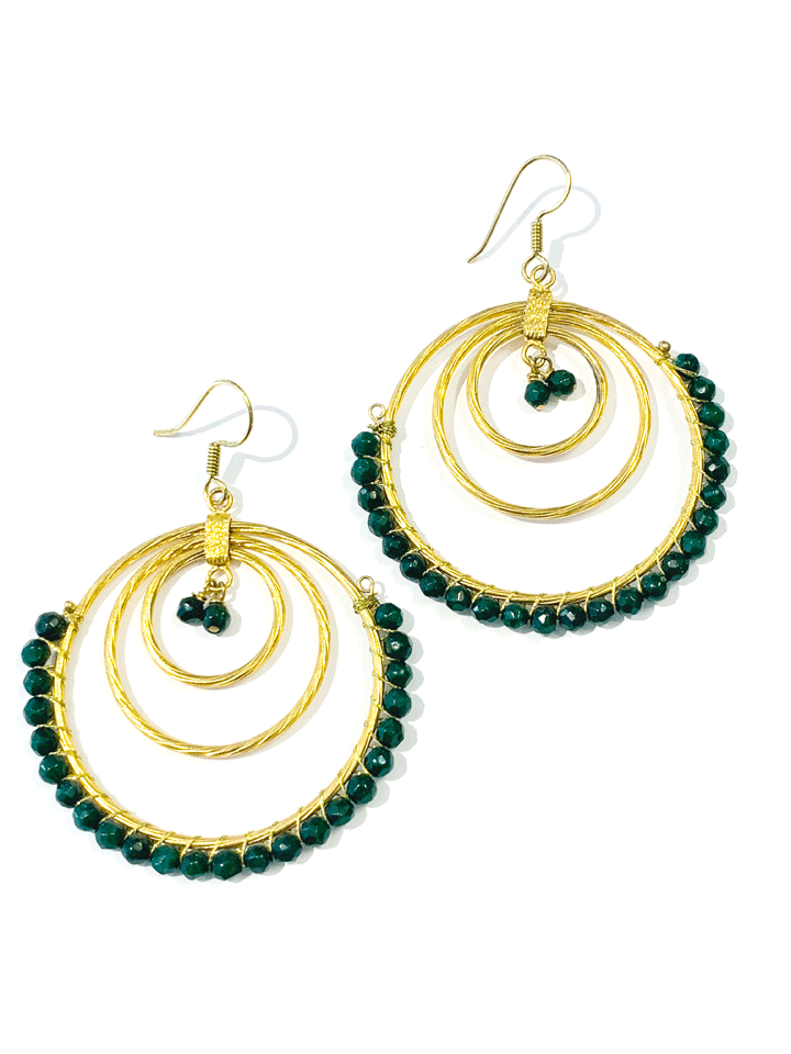 Green Onyx Turkish Earrings