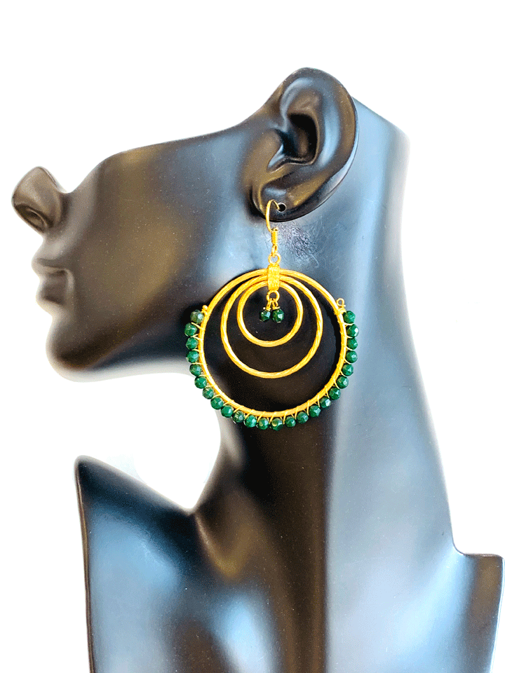 Green Onyx Turkish Earrings