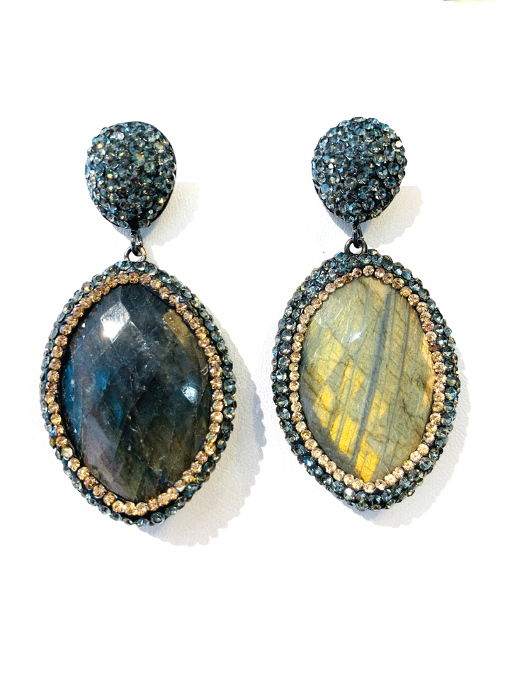Crystalized Gemstone Earrings