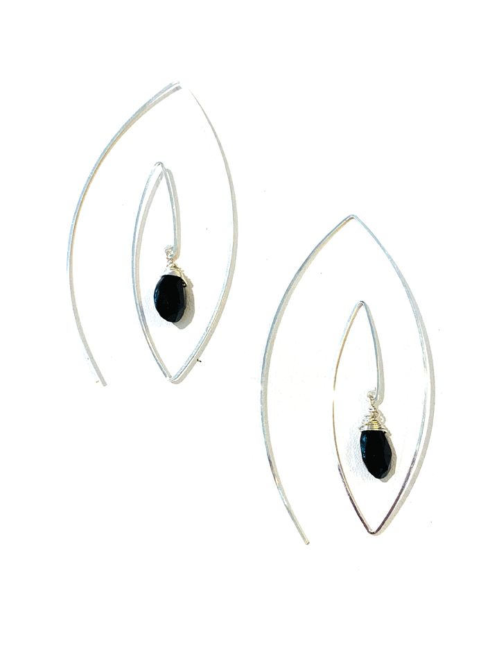 Wire Spiral Hoops - Stone Choices