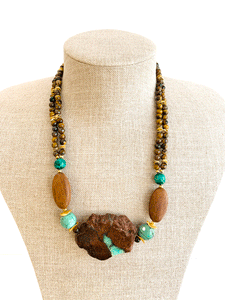 African Turquoise & Tigereye Necklace