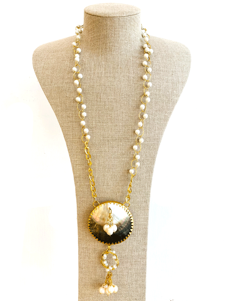 Mother of Pearl Statement Necklace