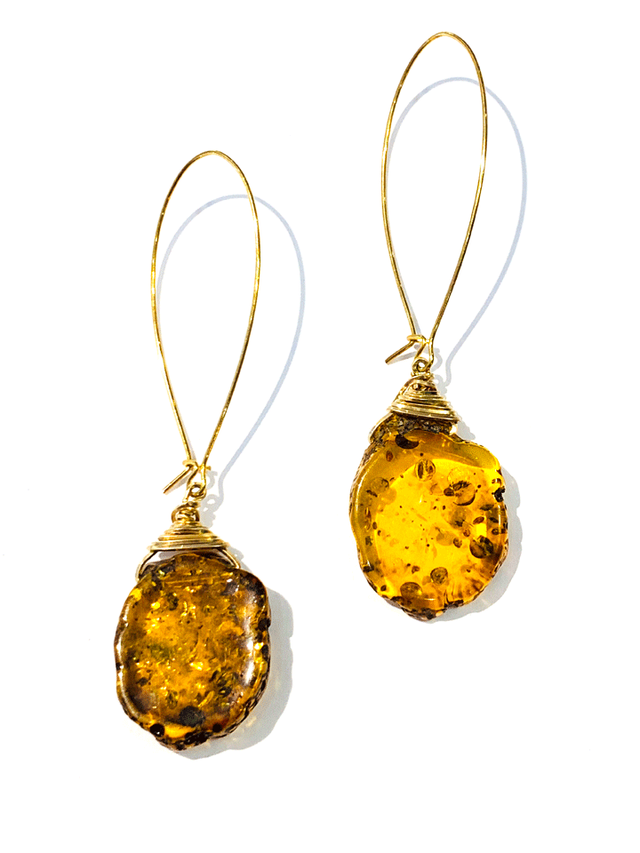 Baltic Amber Wire Earrings