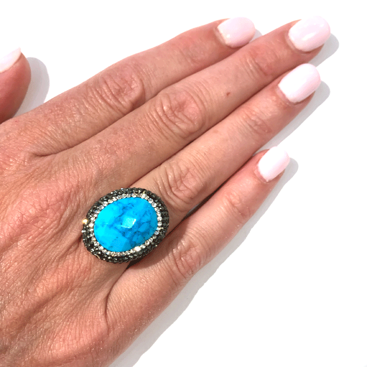 Turquoise Marcasite Ring