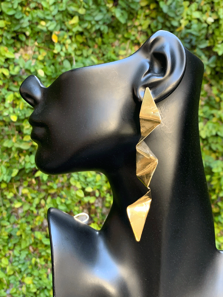 Bent Brass "Ribbon" Earrings