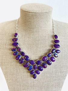 Purple Jasper Bib Necklace