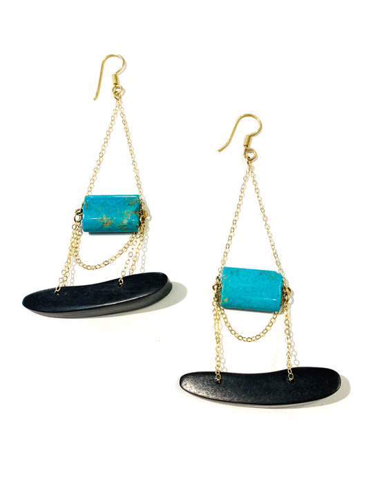 Turquoise & Mahogany Earrings