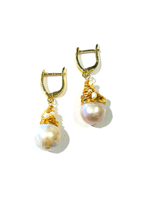 Wrapped Pearl Drop Earrings