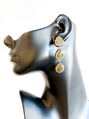 Labradorite & Marcasite Earrings