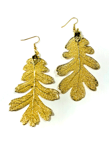 Real Oak Leaf Earrings