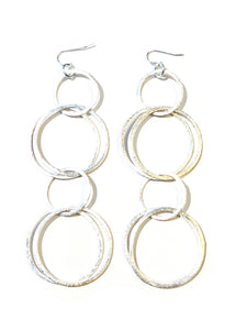Brushed Silver Statement Earrings