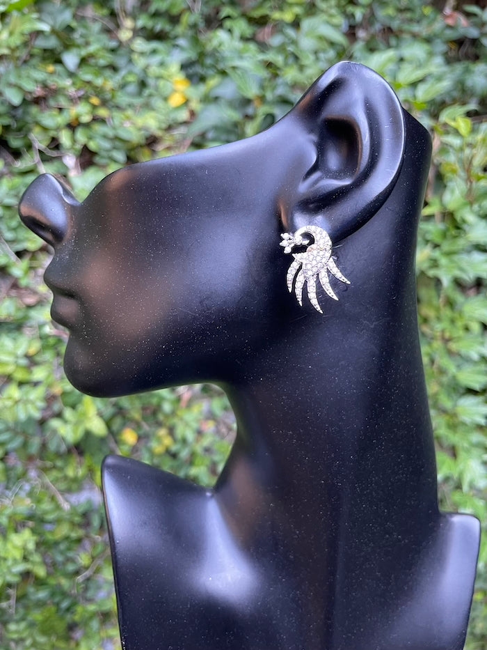 Silver Peacock - Pendant & Earrings Set
