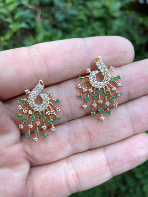 Golden Peacock - Pendant & Earrings Set