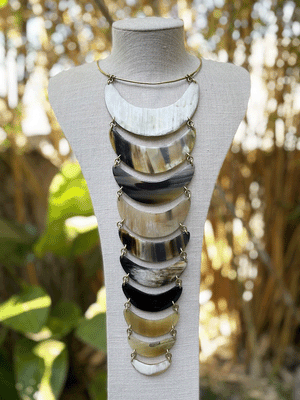 Cow Horn Statement Necklace
