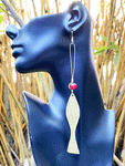 African Red Amber Statement Earrings