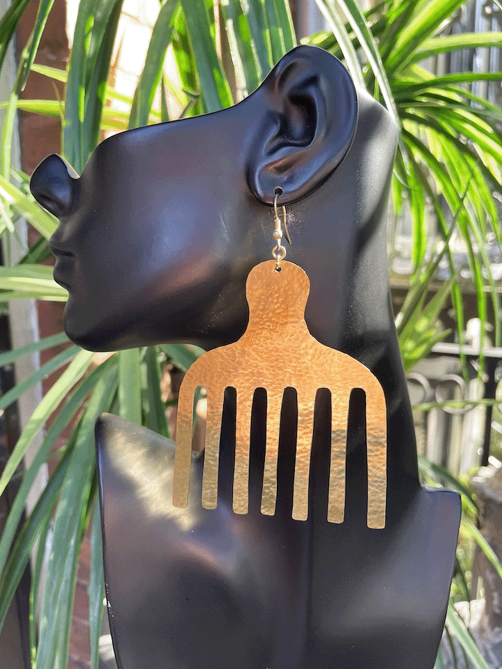 African Comb Statement Earrings