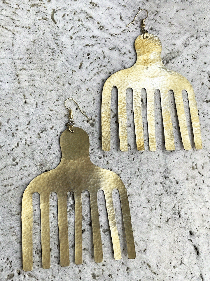 African Comb Statement Earrings