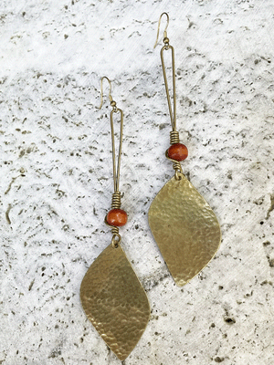 African Amber Statement Earrings