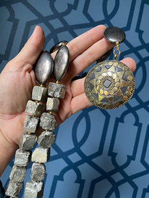 Chunky Pyrite Modern Rosary