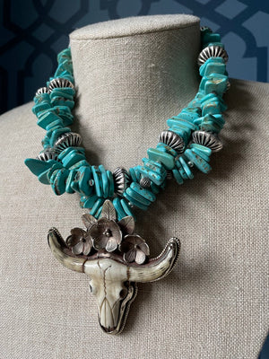 Turquoise & Bone Necklace