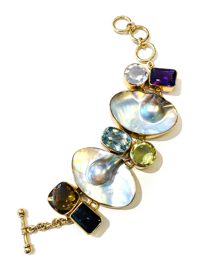 Mabé Pearl & Gemstones Bracelet