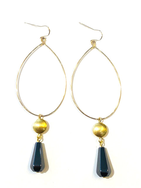 Hematite Gold Earrings E54C